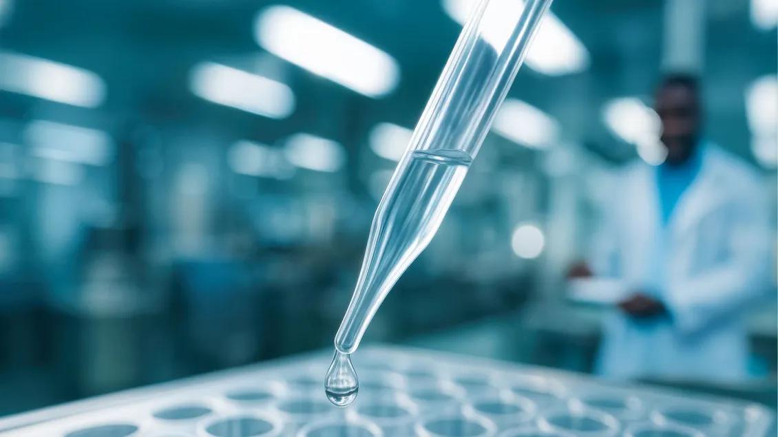 Pipetting into a tray