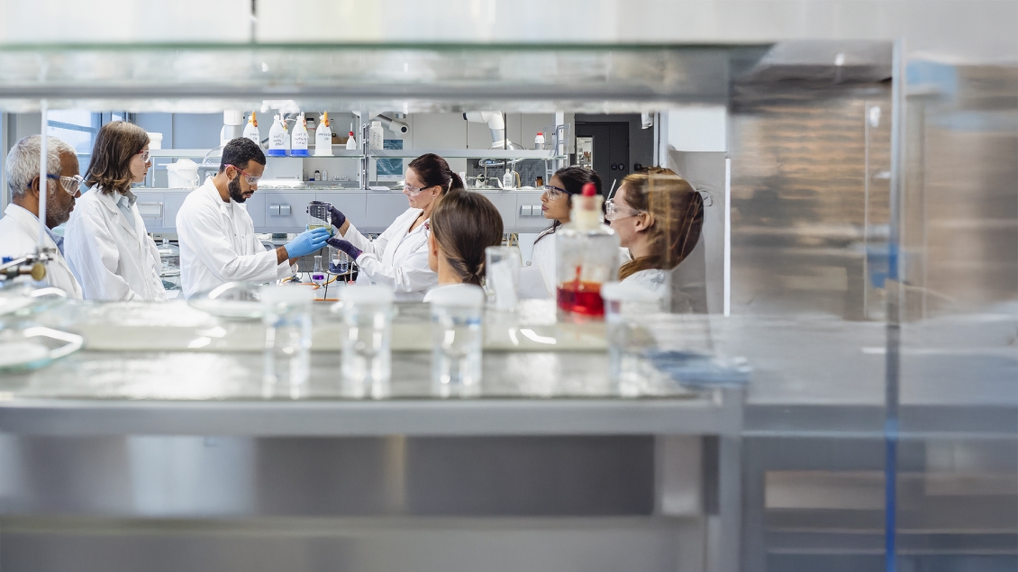 researchers working in a lab