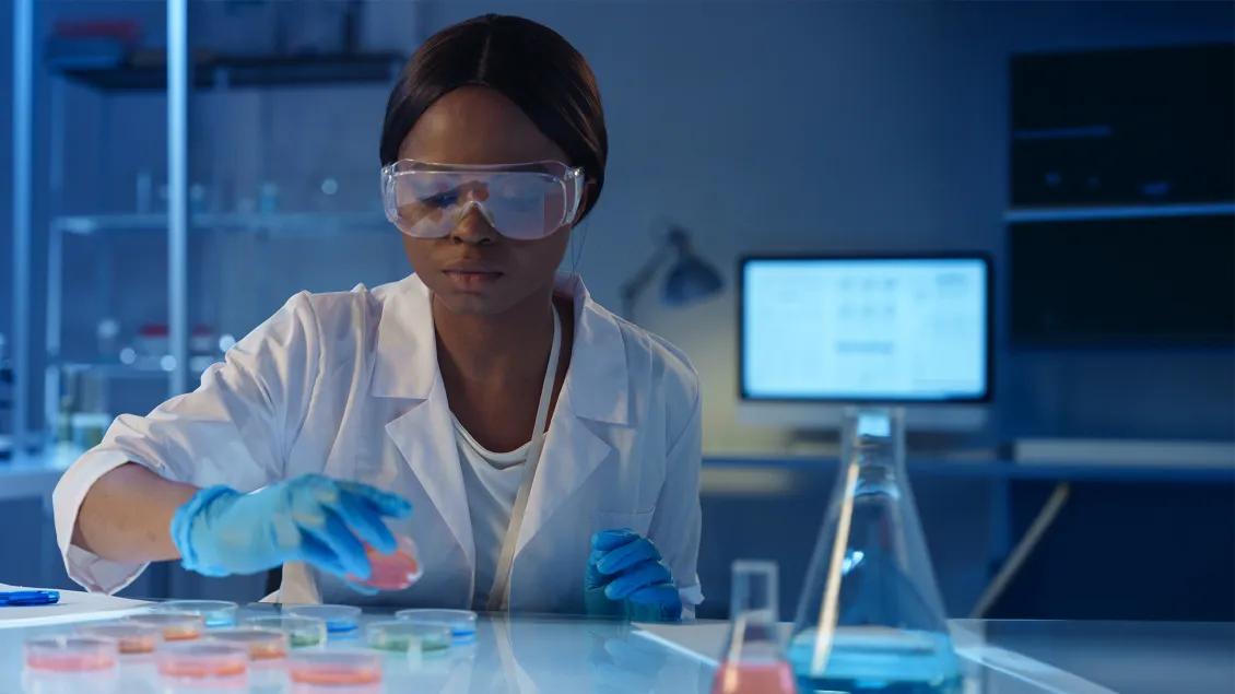 woman working in research lab