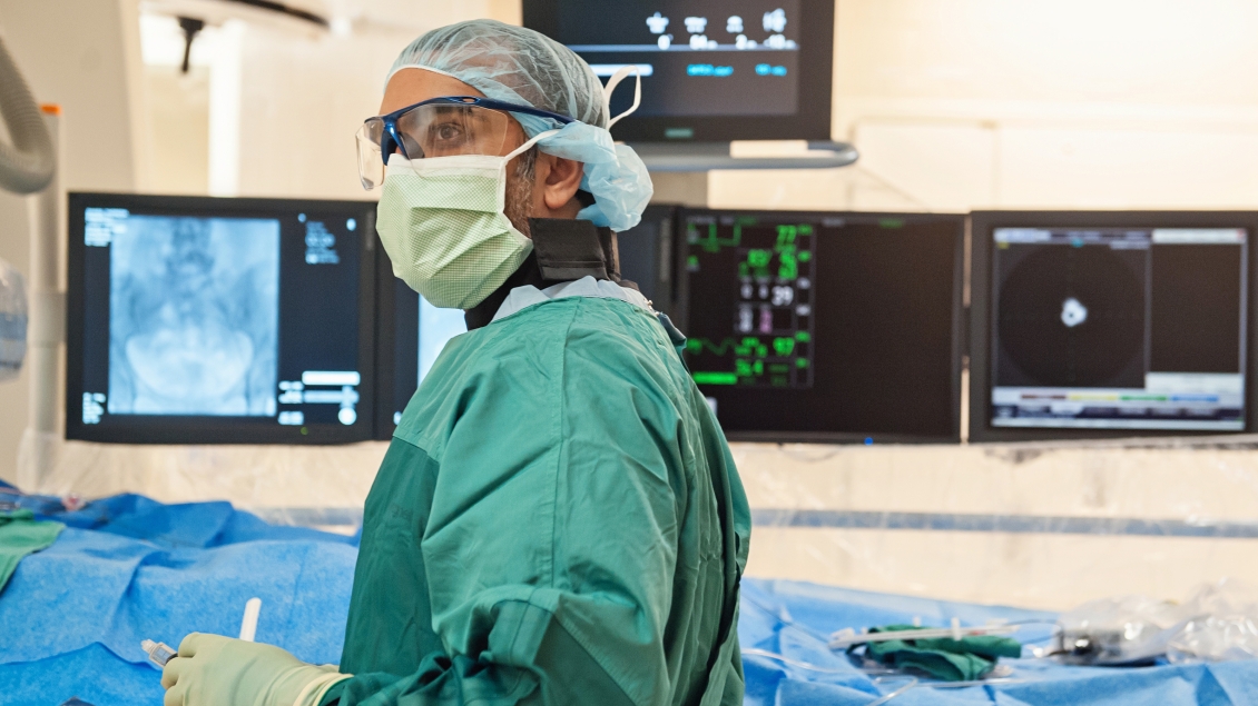 Vascular interventional radiology provider works in the OR