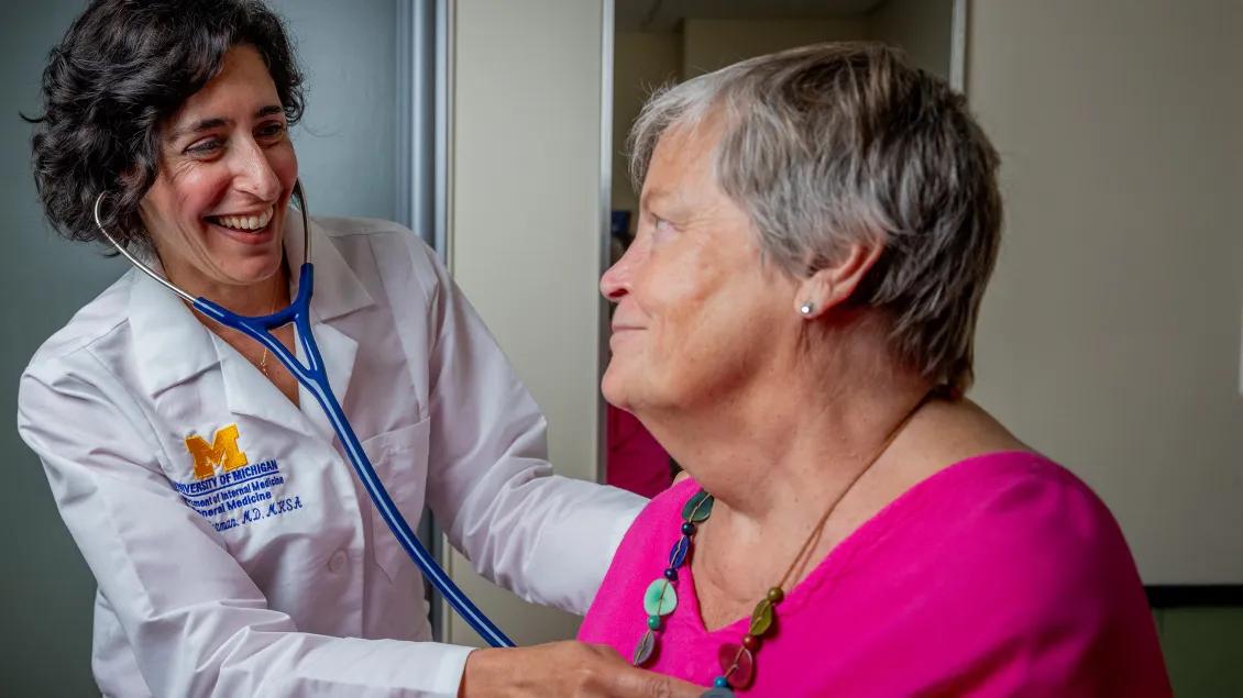 Dr. Hooberman with patient