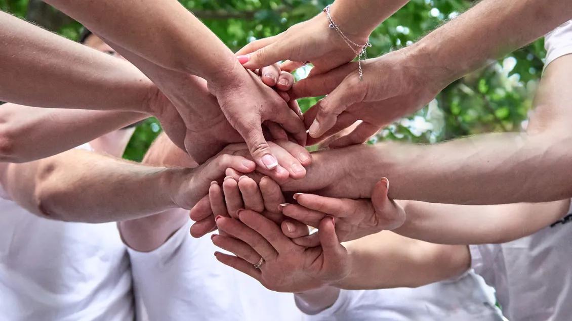Hands clasped