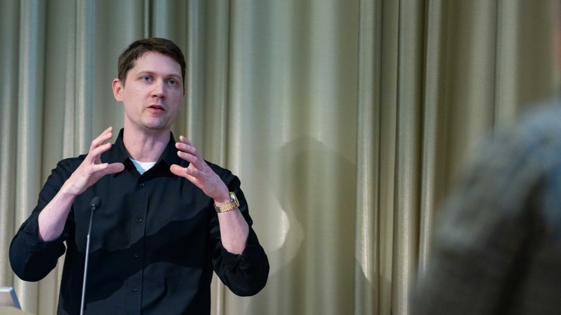 Adam Abraham giving presentation