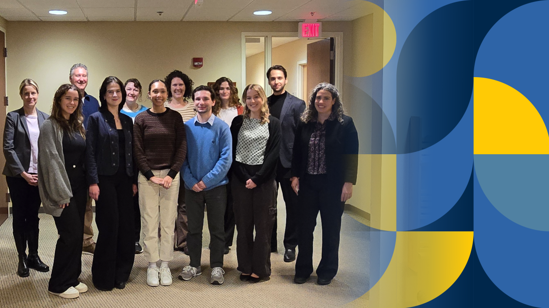 Members of the sleep and circadian research lab stand together in the Rachel Upjohn Building