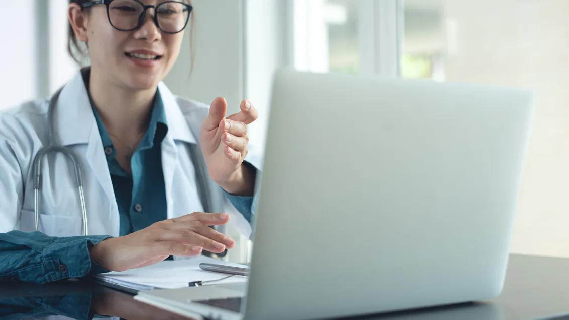 doctor using a laptop