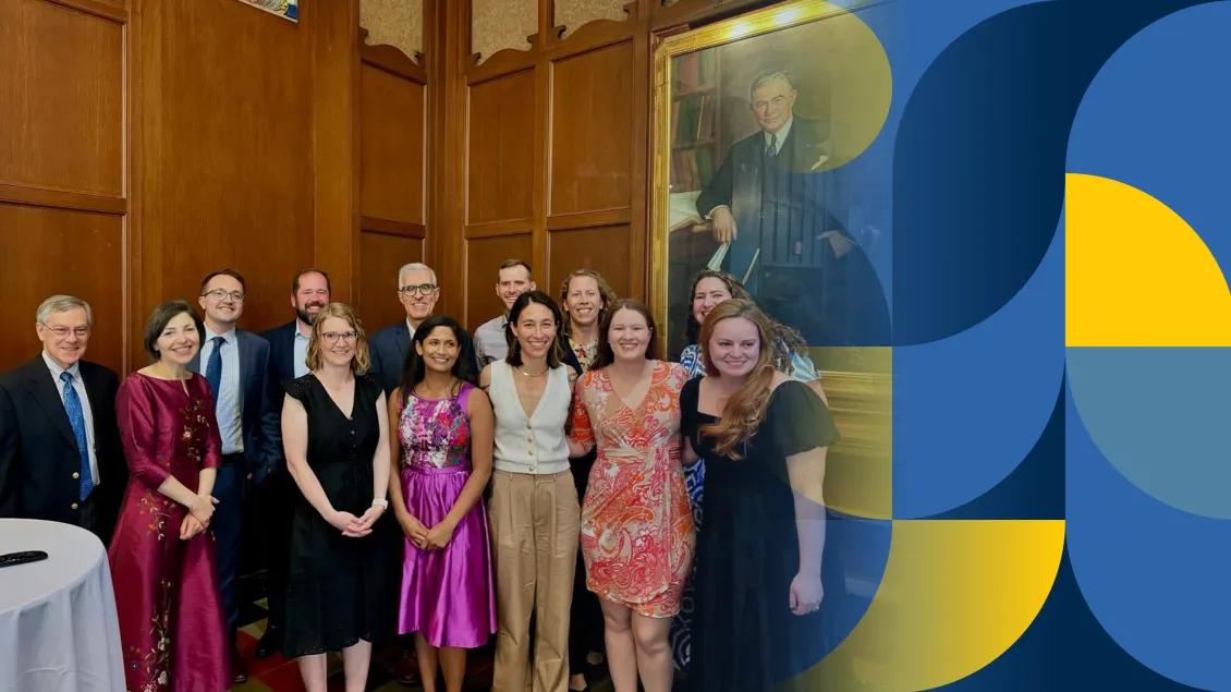 Group photo of graduating residents and faculty 