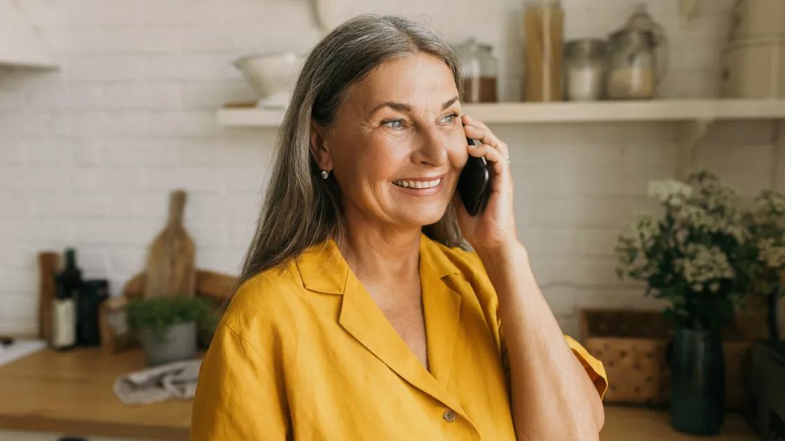 Woman talking on phone