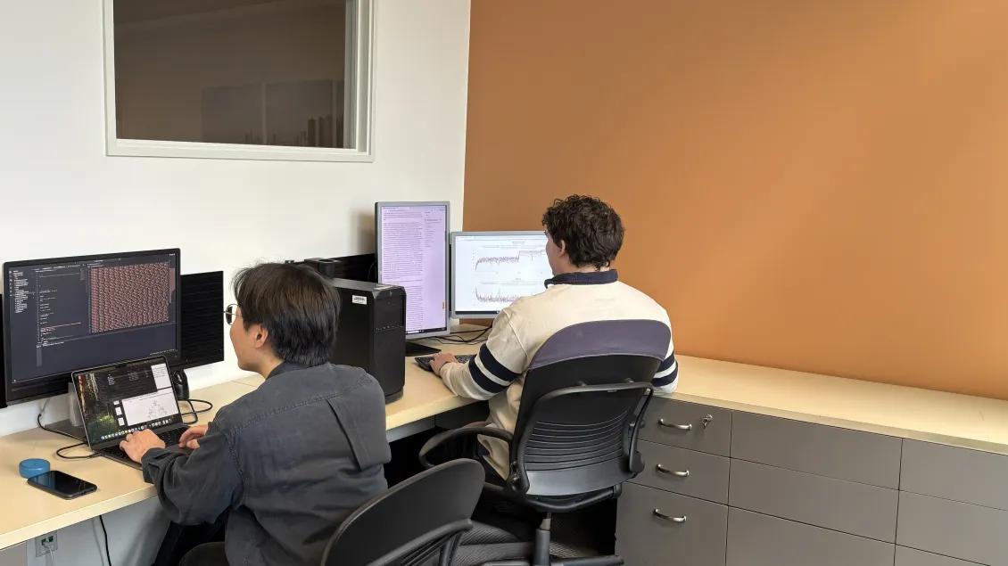 people working on in a computer lab