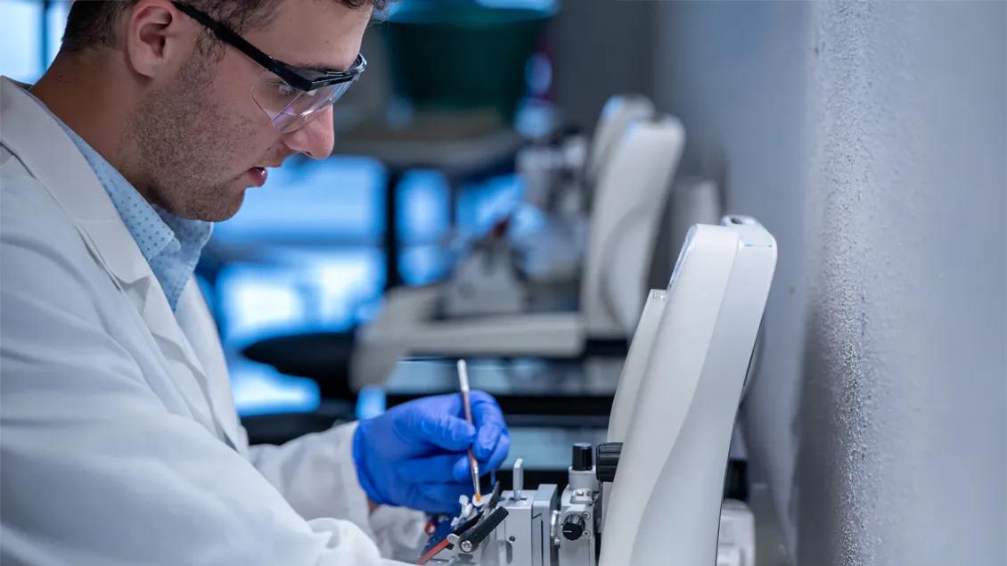 researcher working in a research lab