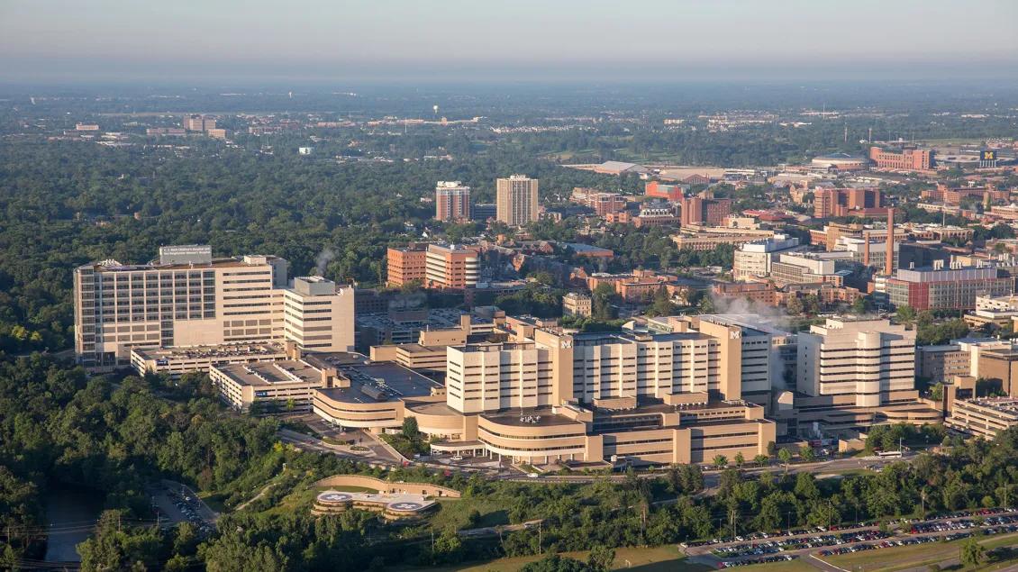 Aerial view of the U-M medical campus