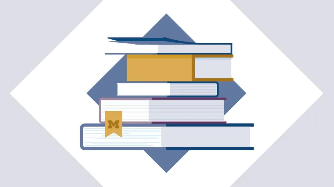 An illustration of a pile of books