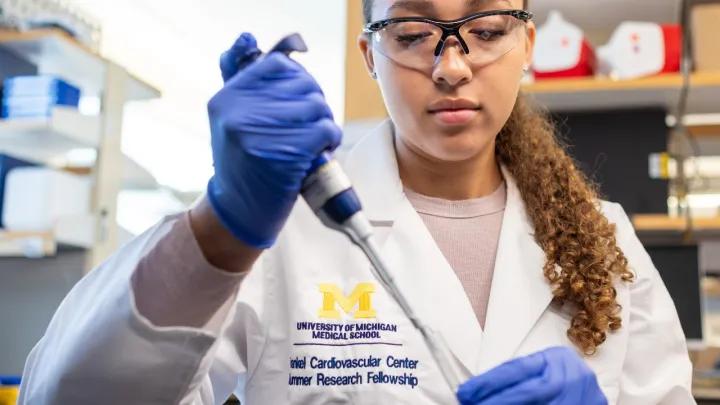 A scientist working in lab