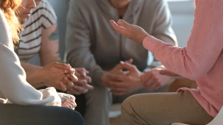 close-up of hands in a group