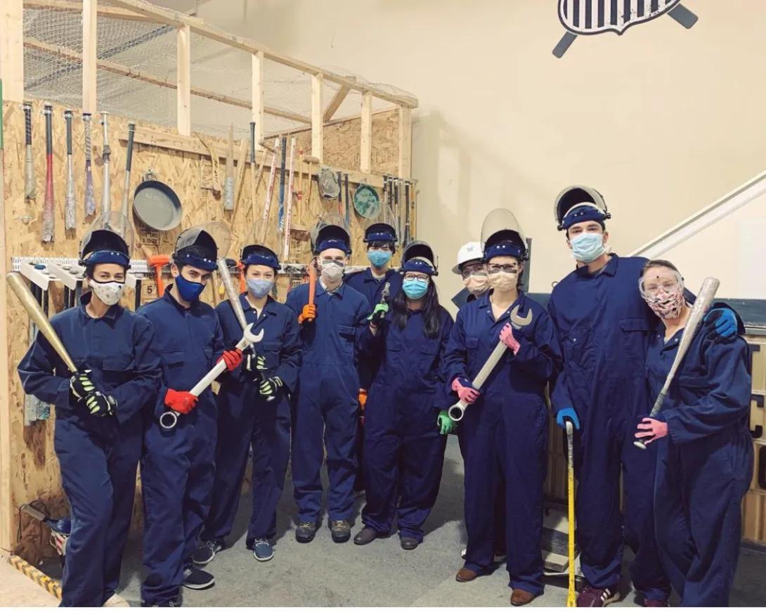 Residents doing smash room for outing
