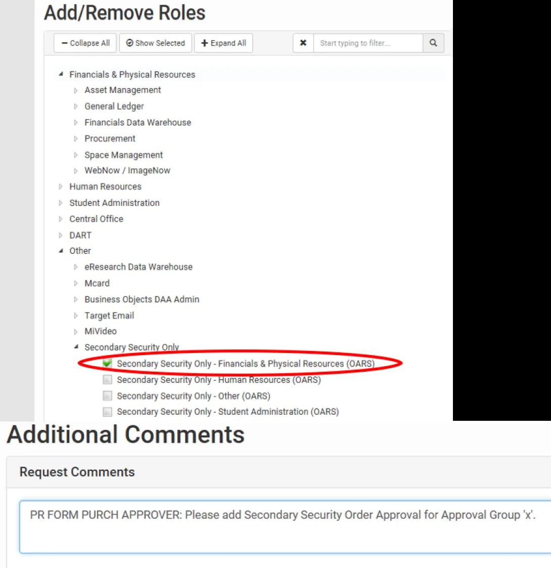Screentshot of platform for additional comments