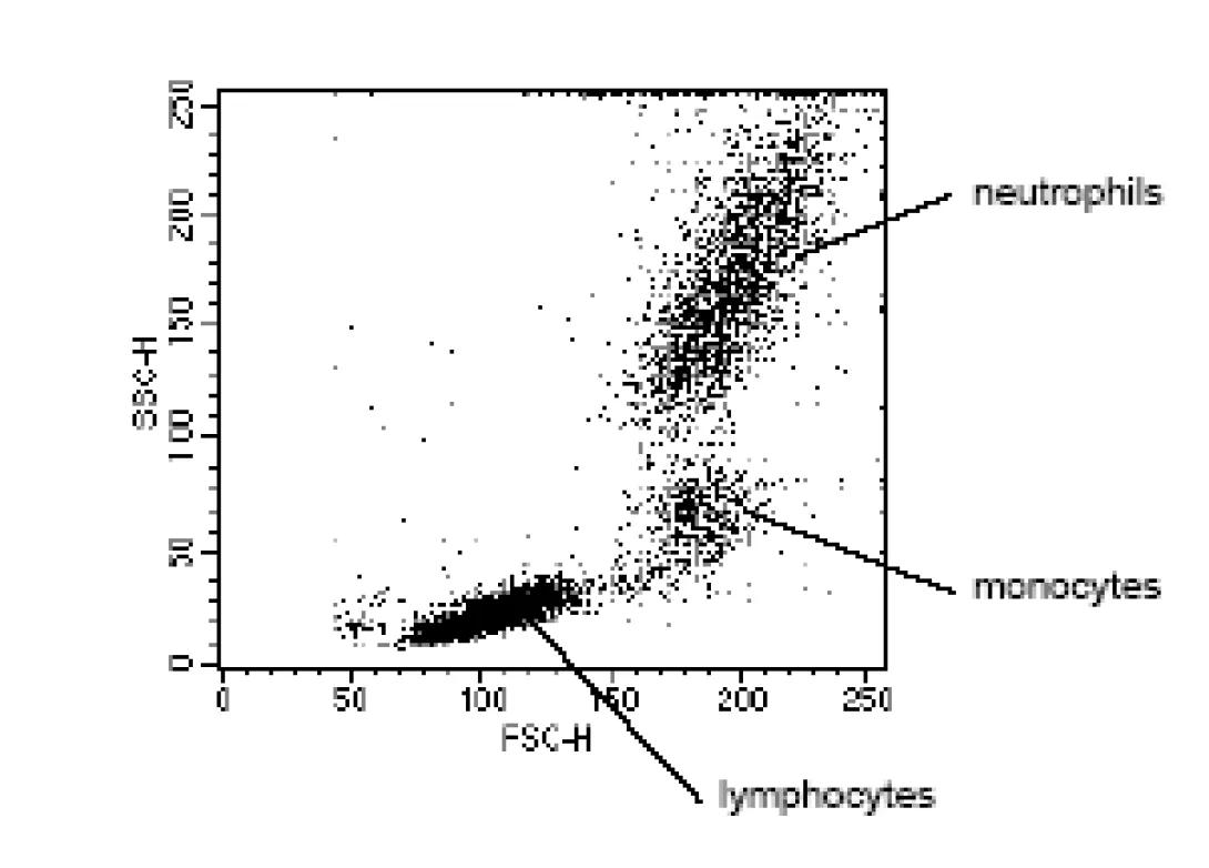 Flow Cytometry scattered light illustration