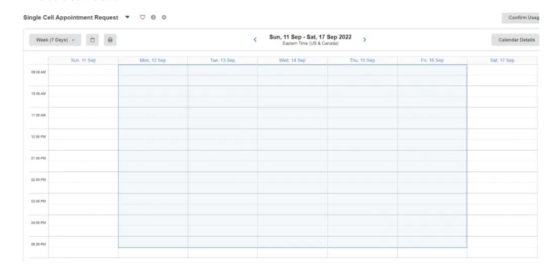screenshot of options in MiCores, highlighting "Select a Time"