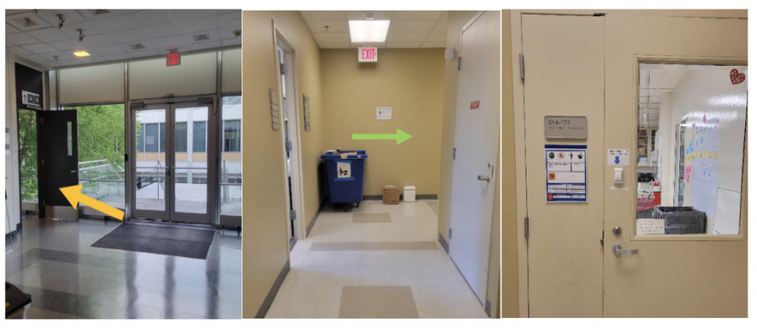 on-location images of the hallways leading to AGC