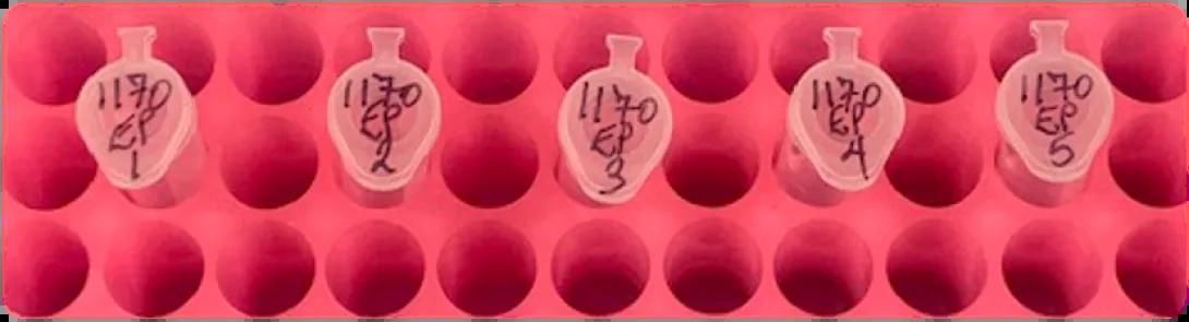 close up example of how to write a core sample ID