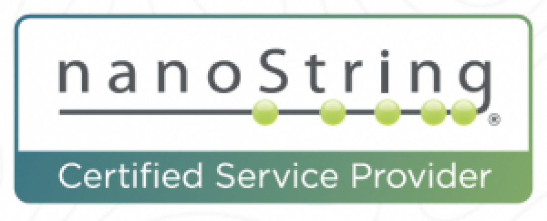 nanoString logo, labeled certified service provider