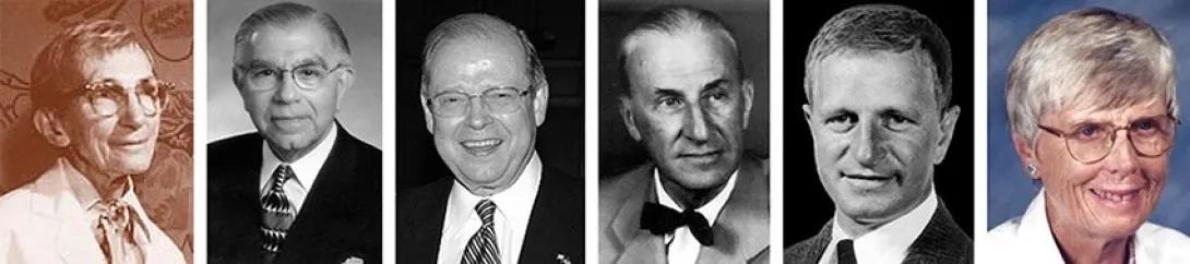 collage of historical figures in back and white and color 