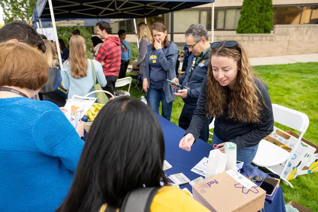 people at Researchpalooza event outdoors