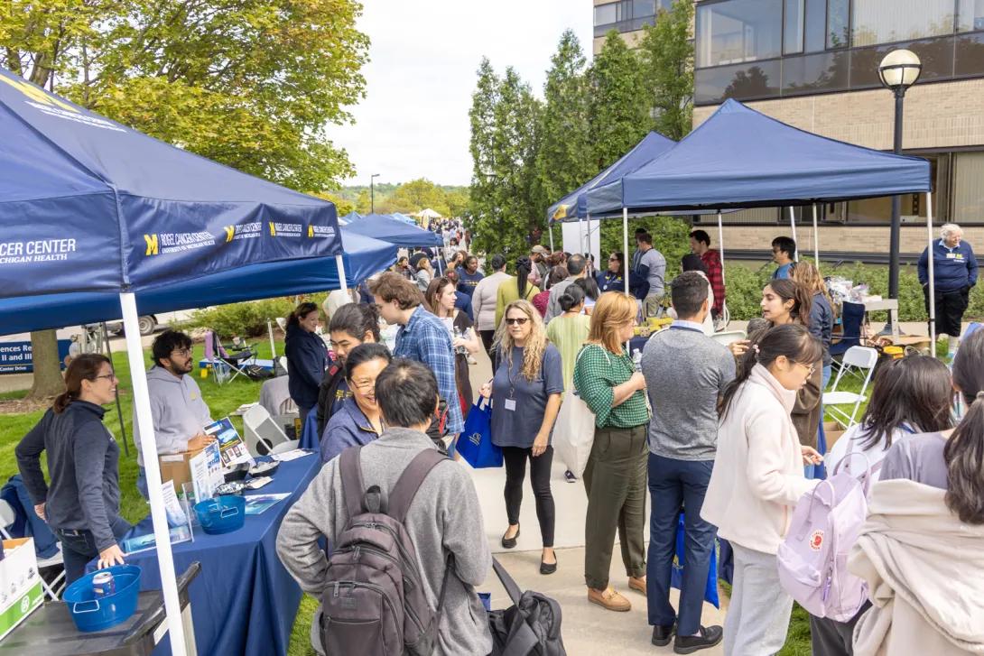 people at Researchpalooza event outdoors