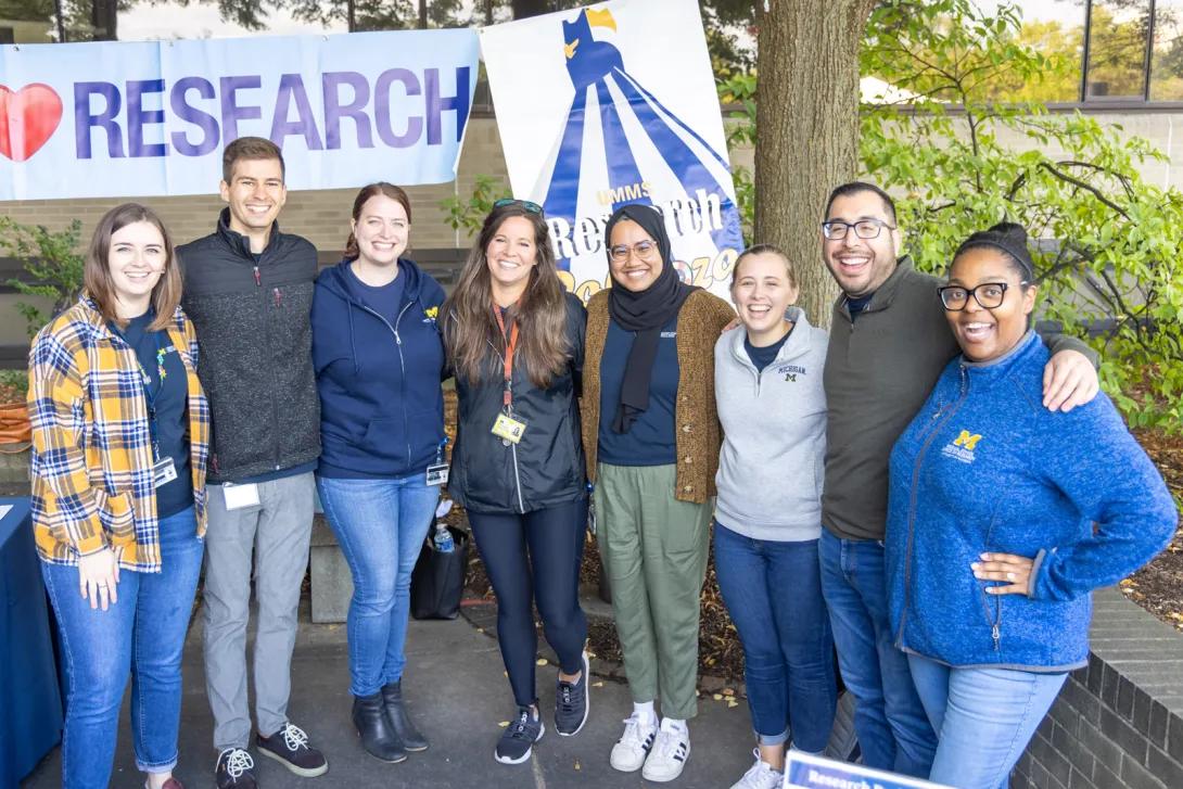 people at Researchpalooza event outdoors
