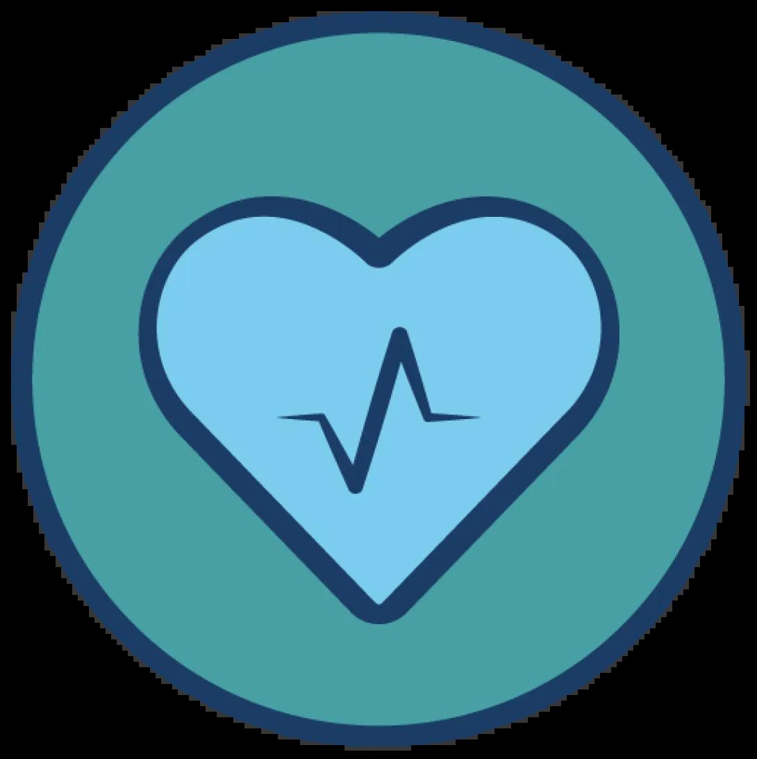 Heart icon with EKG reading inside it