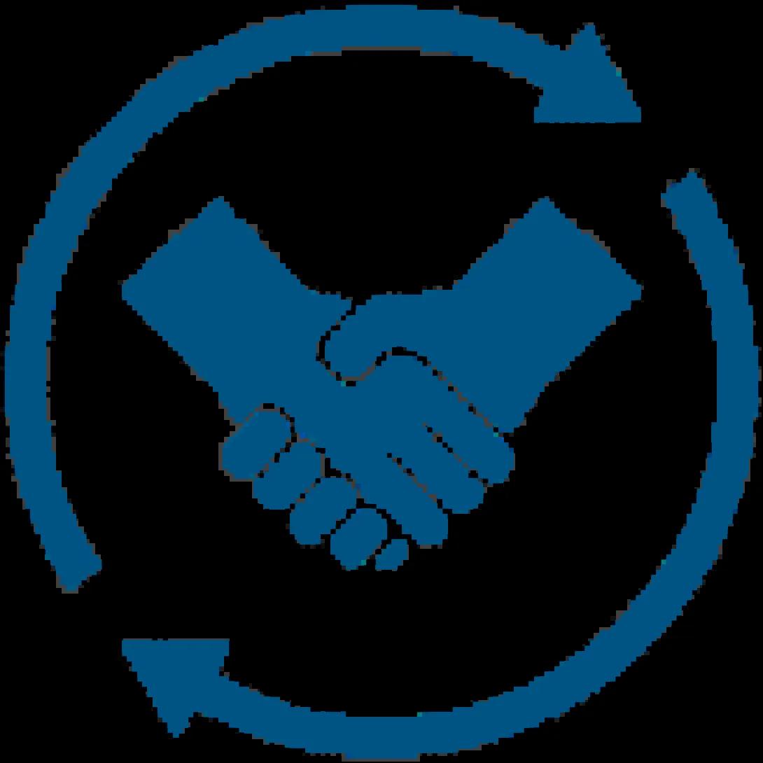 Hands shaking logo