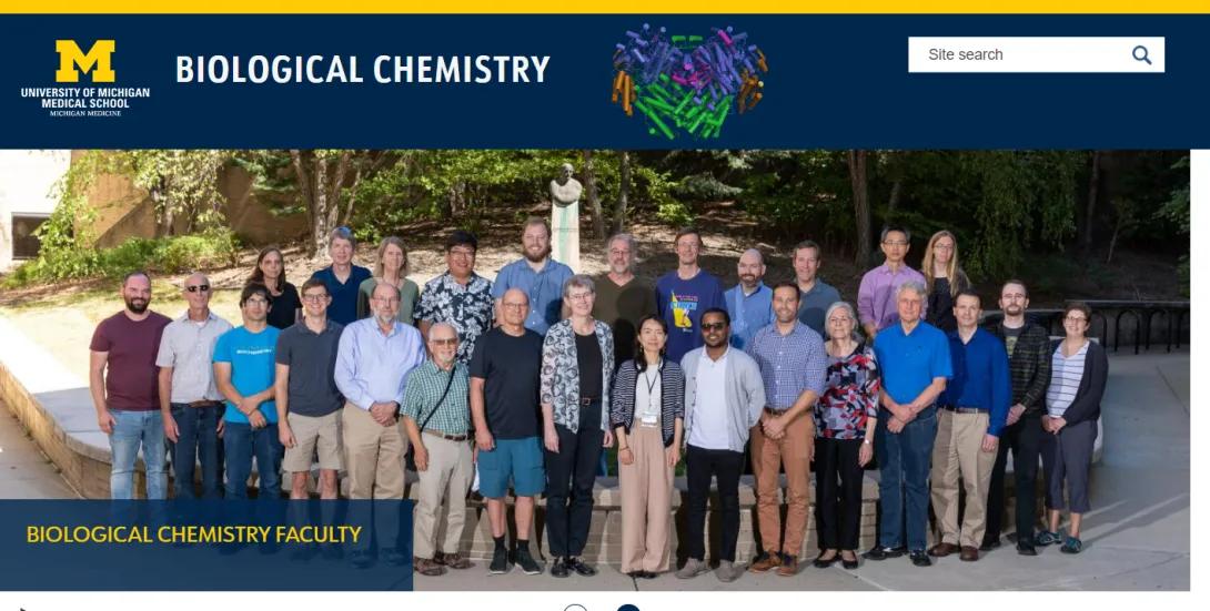 biological chemistry homepage screenshot