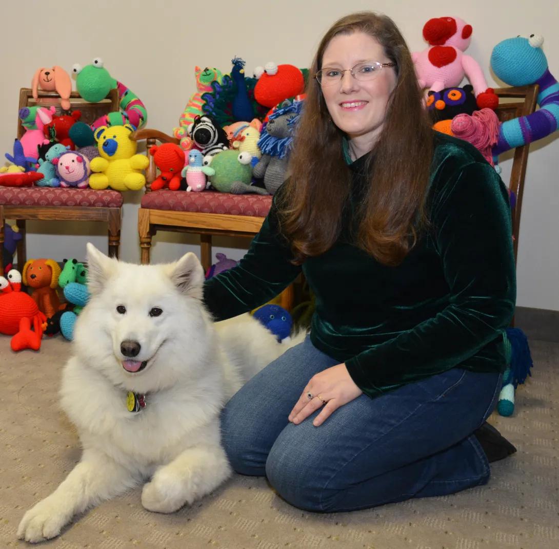 portrait of Jennifer F with dog