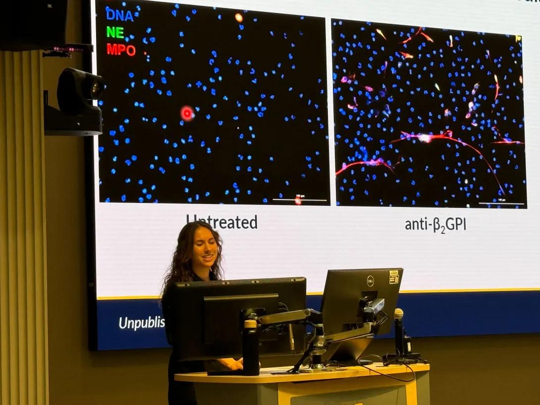 Thalia Newman presenting at the Immunology Program Seminar 2024