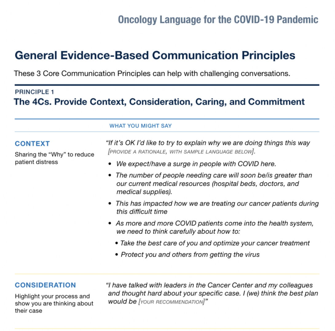 Covid communication guides