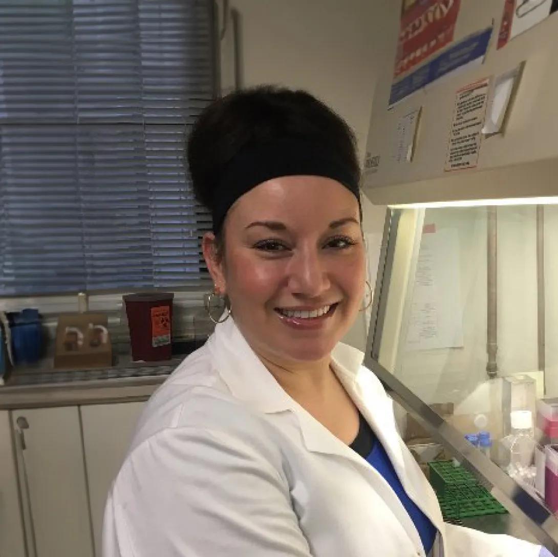 Portrait of Bethany Perez in the lab