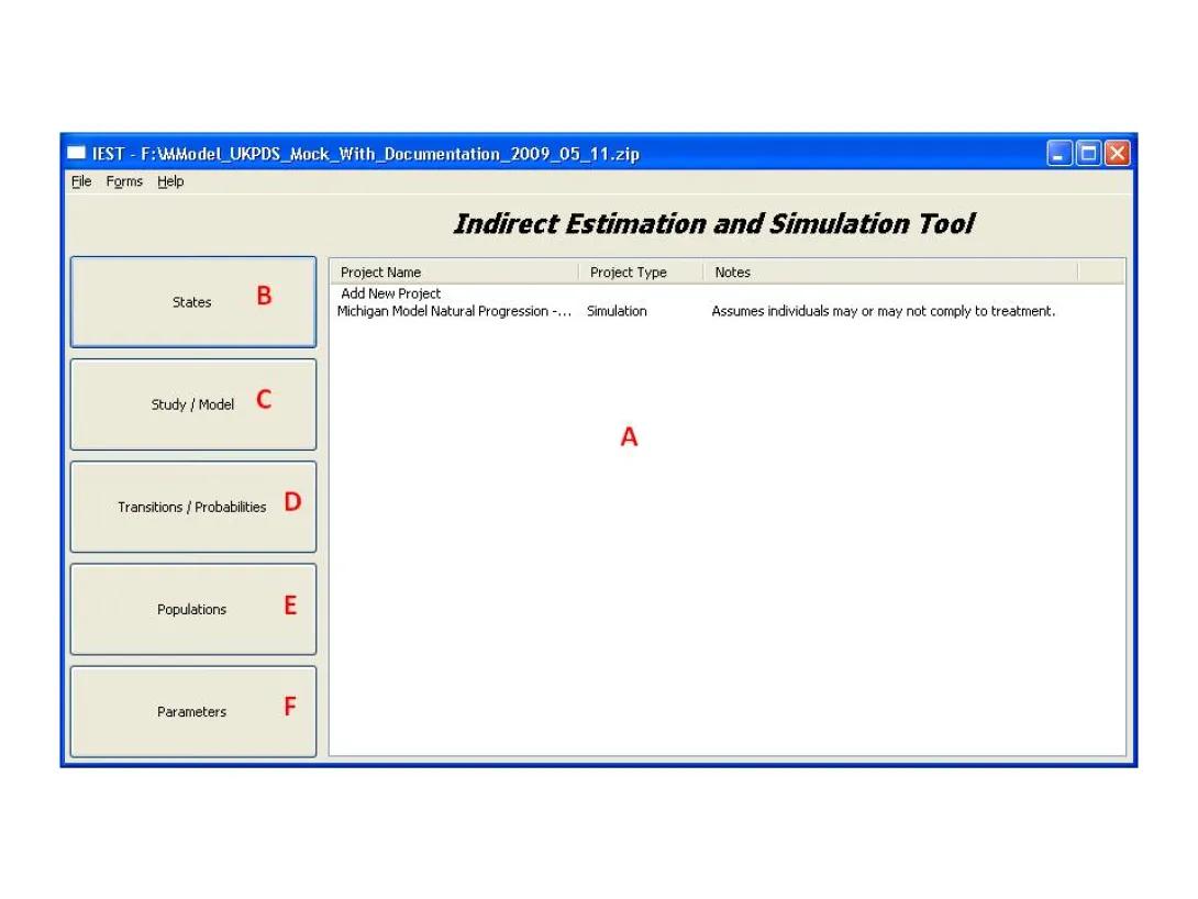 screenshot of model software