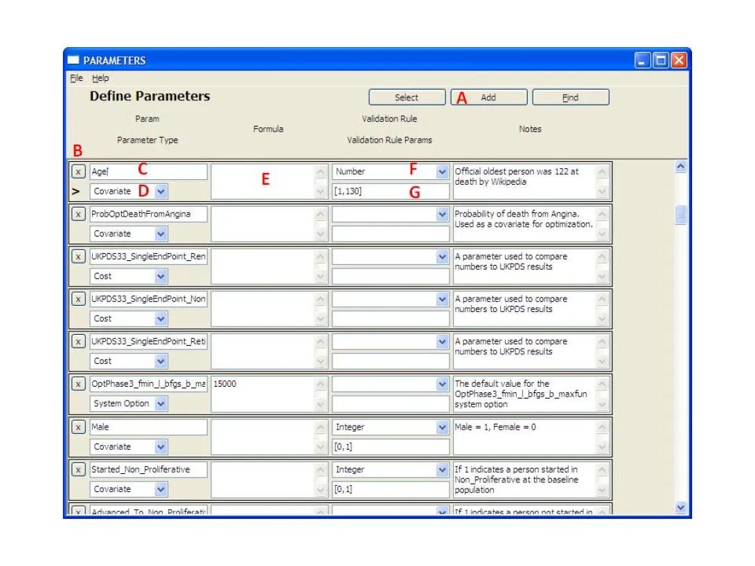 screenshot of model software