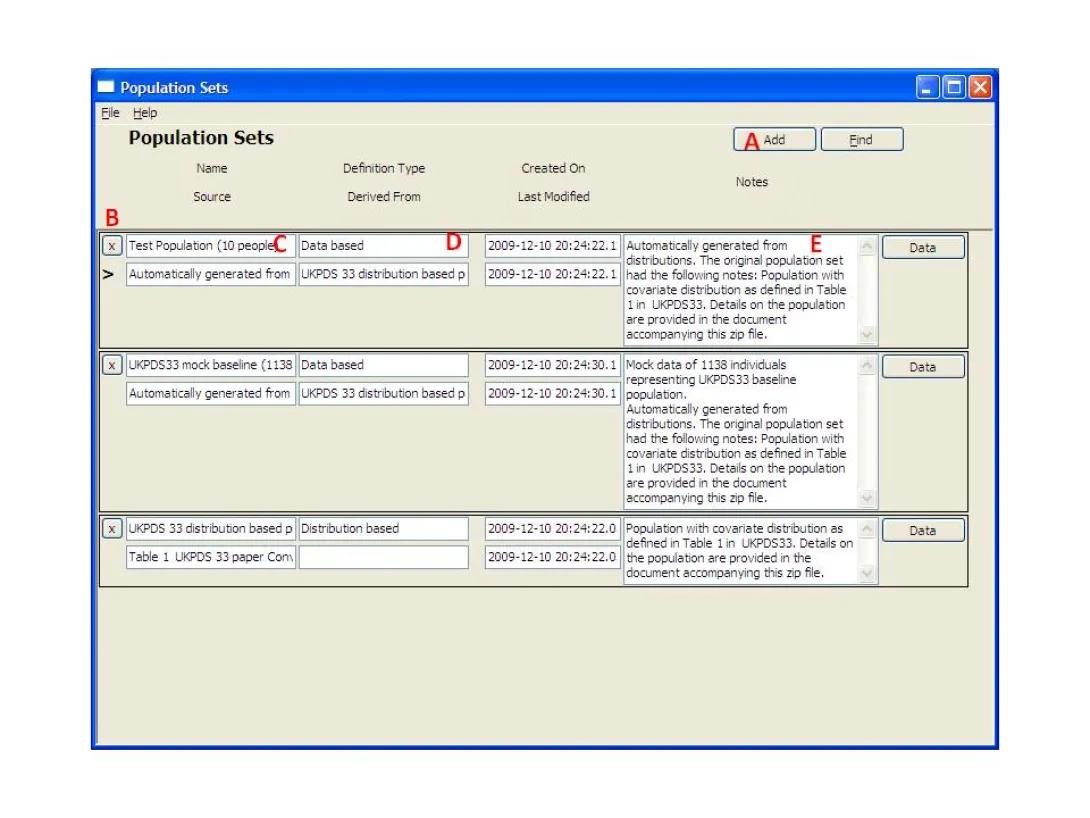 screenshot of model software