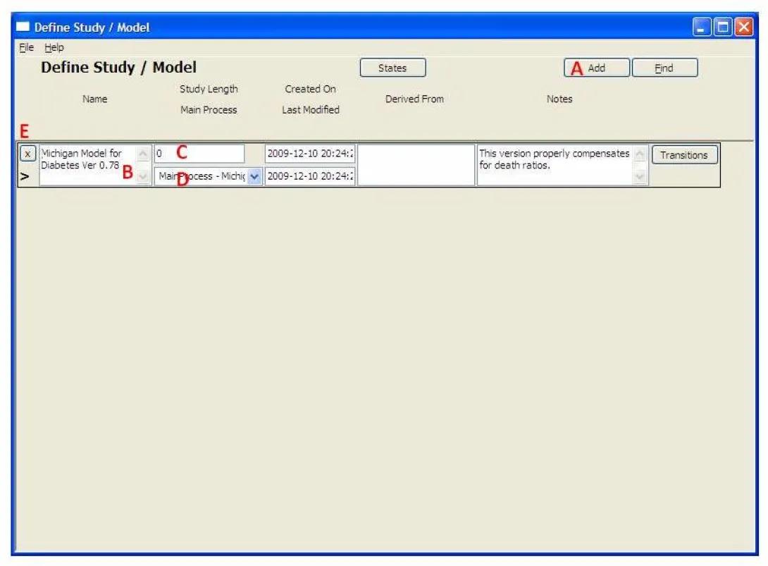 screenshot of model software