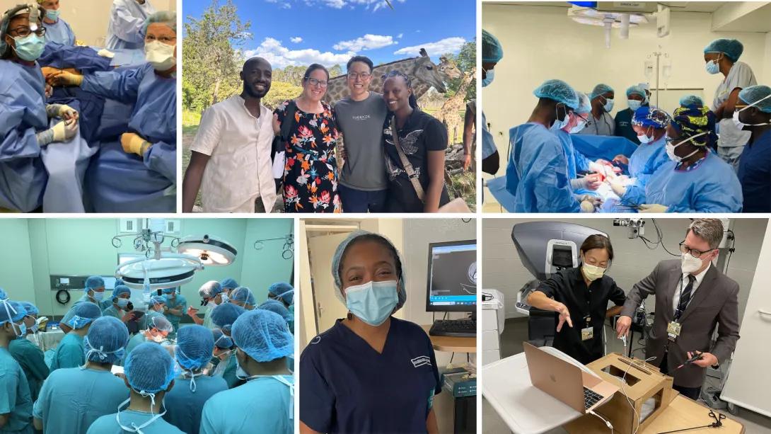 Photo collage of various global surgery projects in the department