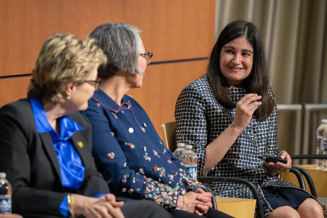 Dr. Reshma Jagsi on the first panel of Women Shaping the Future of Health & Science