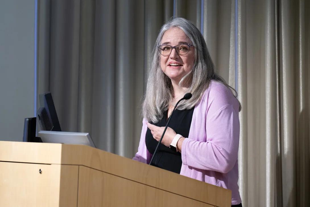Dr. Suzy Dawid speaking at Women Shaping the Future of Health & Science