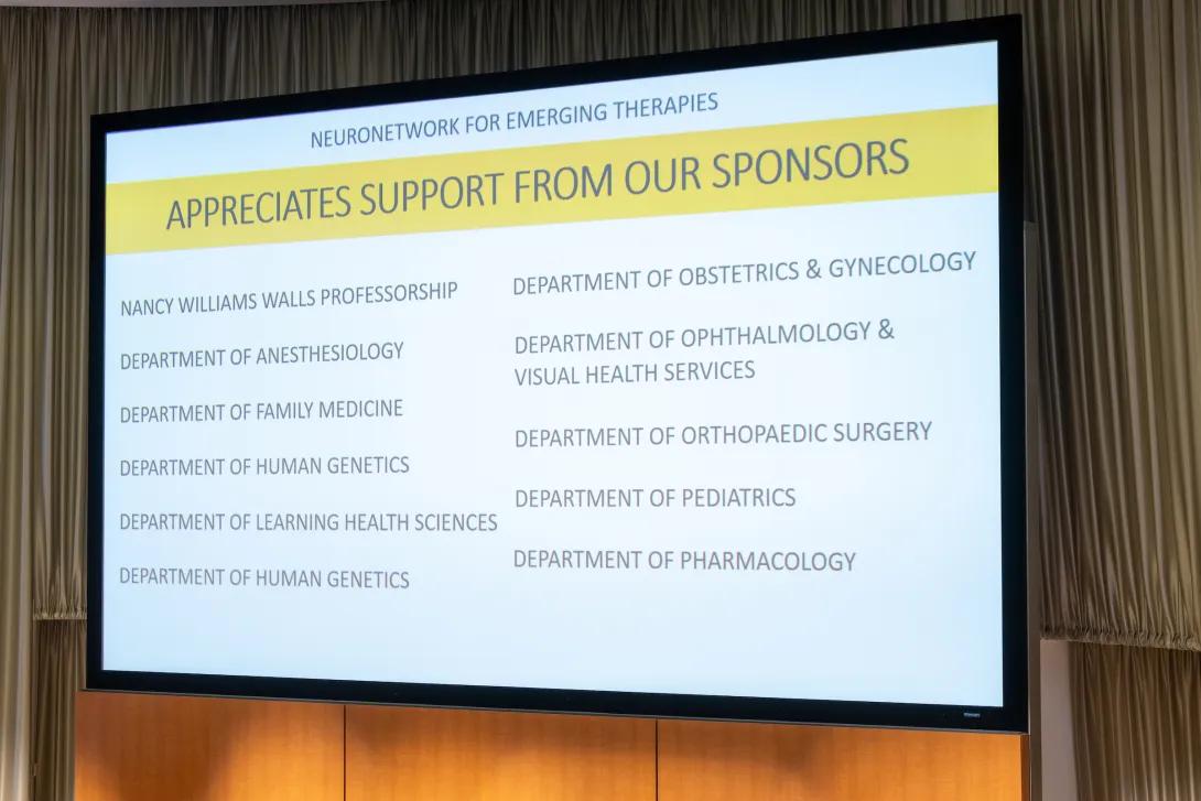 A slide showing the supporters of Women Shaping the Future of Health & Science