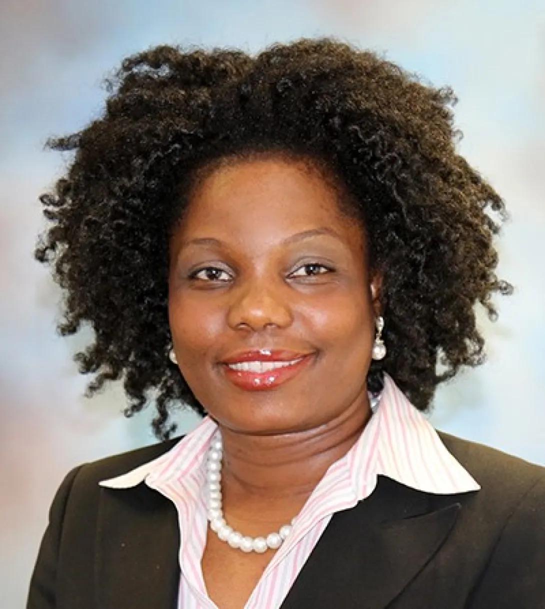a Black woman with an afro