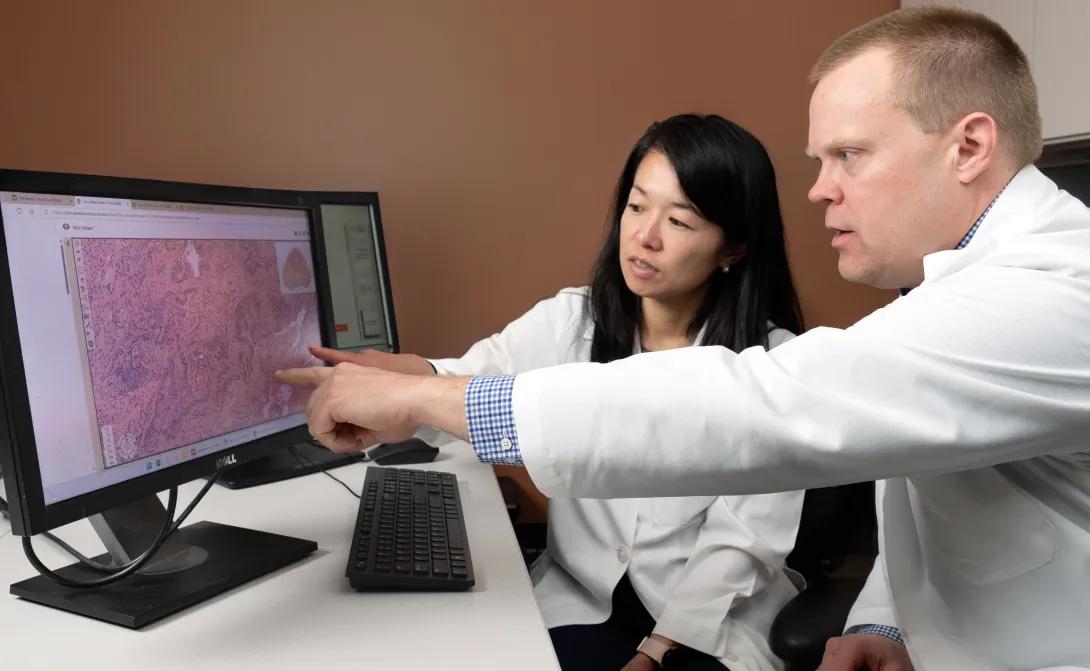 Drs. Angel Qin and Aaron Udager discuss alk+ stem cell sample