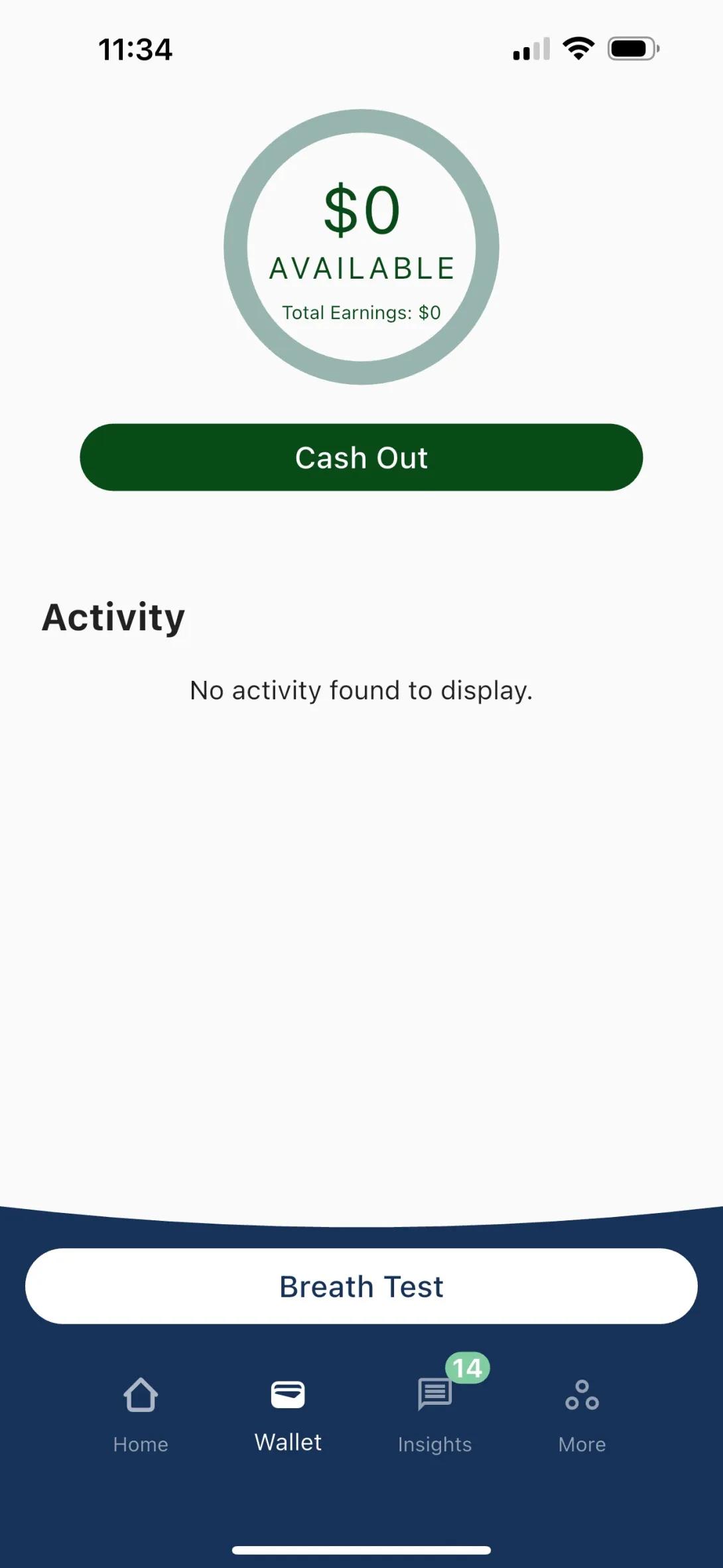 screenshot of app
