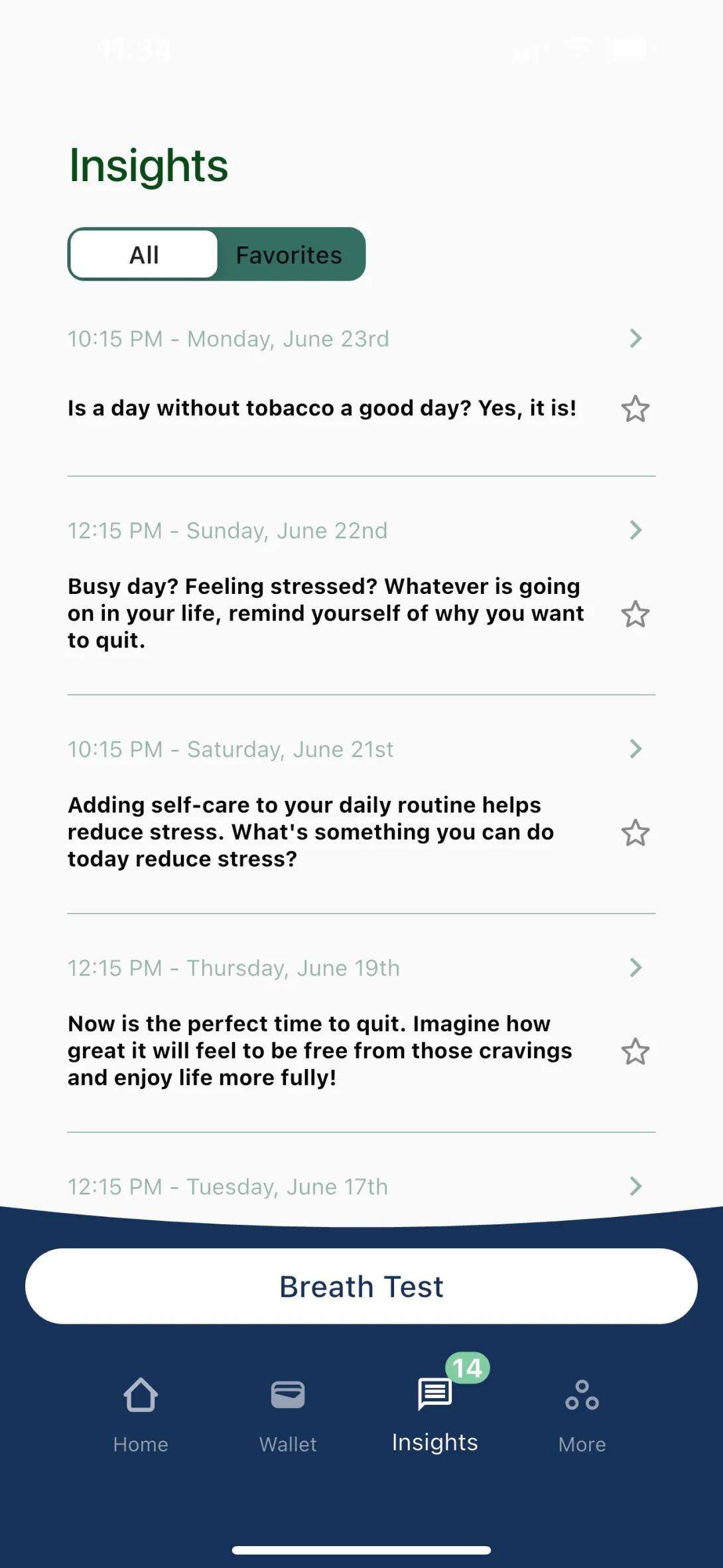 screenshot of app