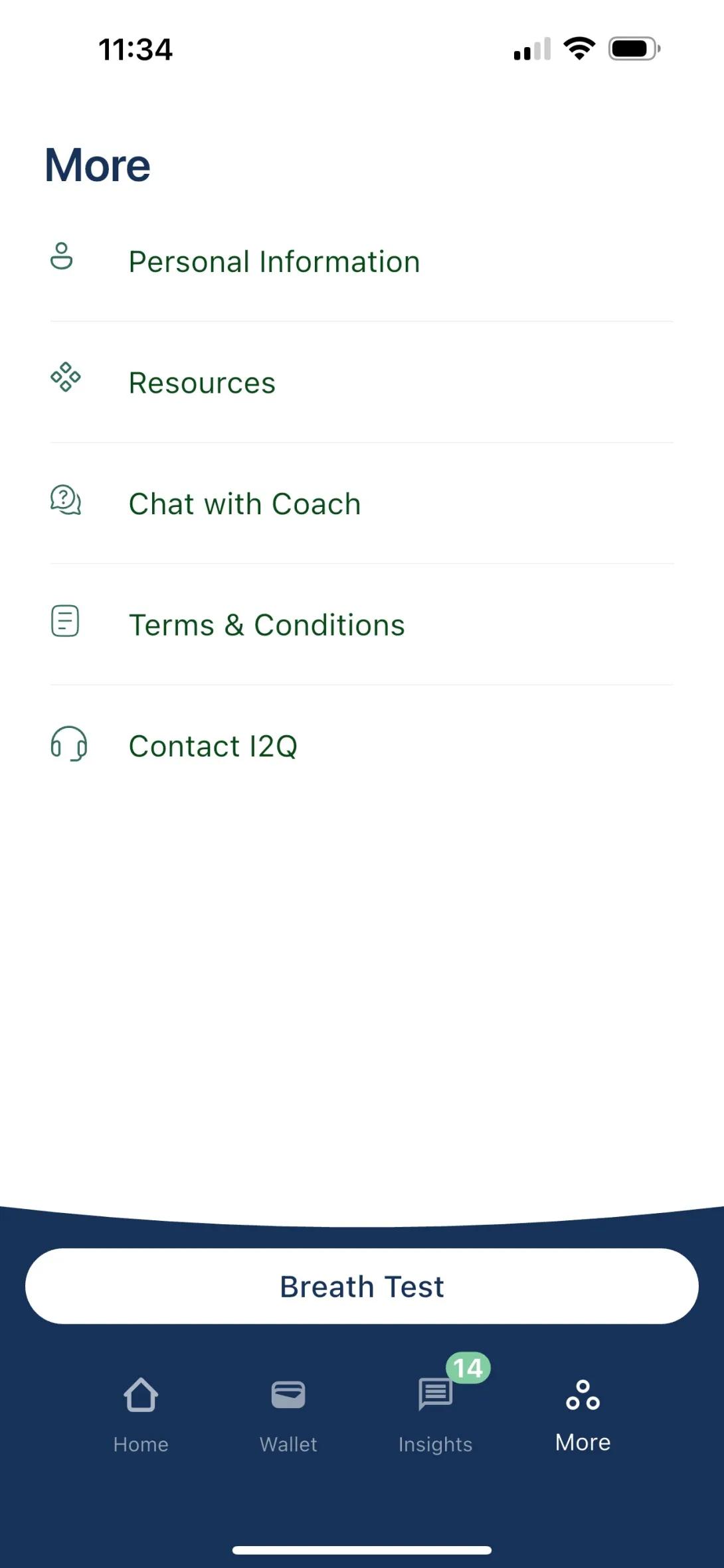 screenshot of app