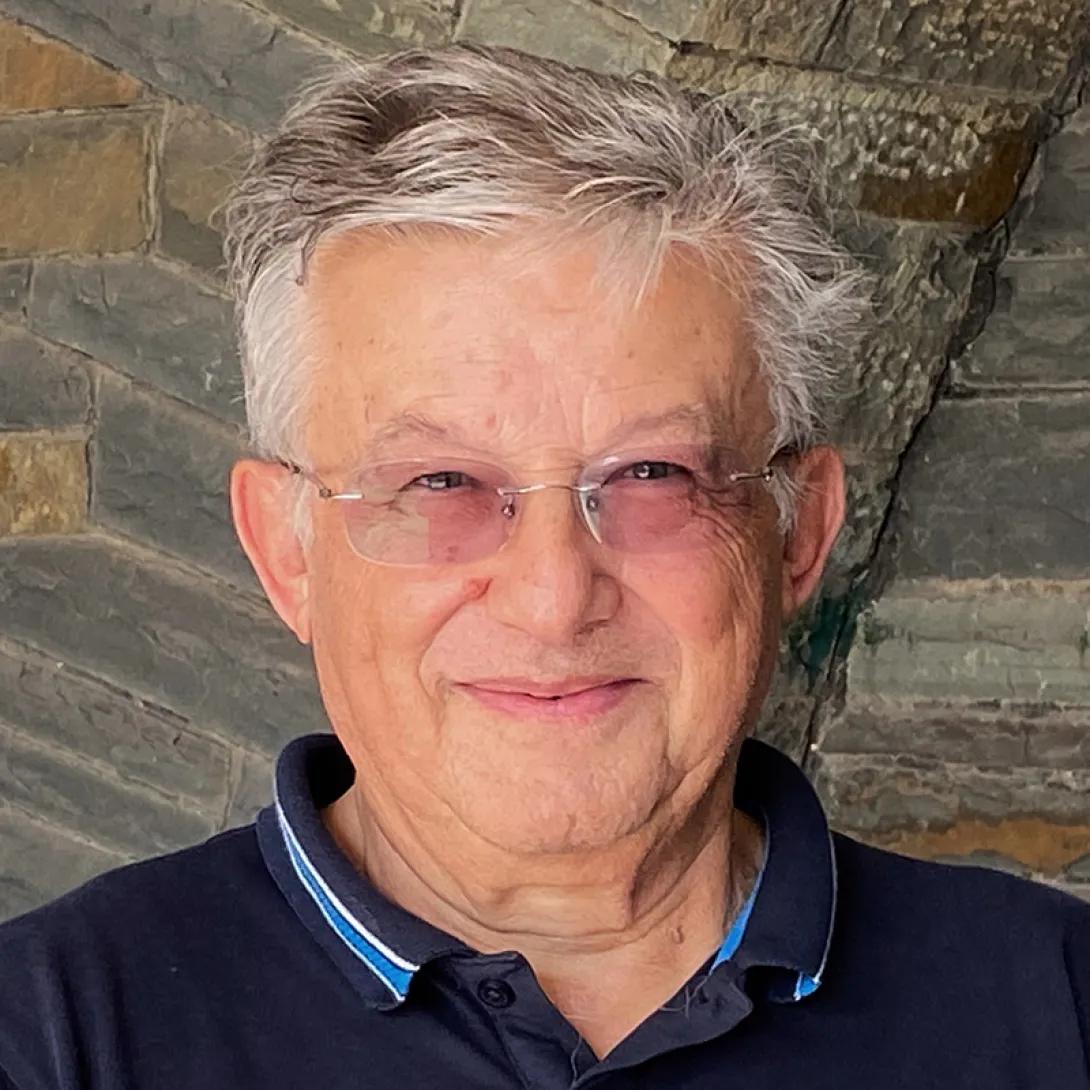a man with white hair 
