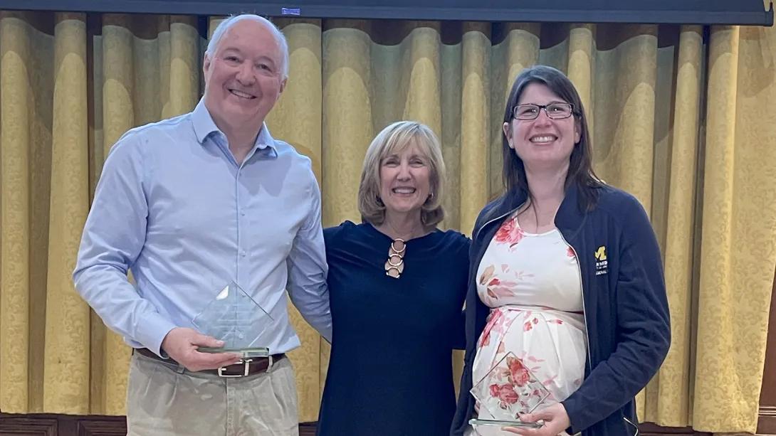 Dr. John Brinley (2025 Gradwohl Award Winner), Lisa Mann, Dr. Nicole Hadeed (the inaugural recipient of the early career award)